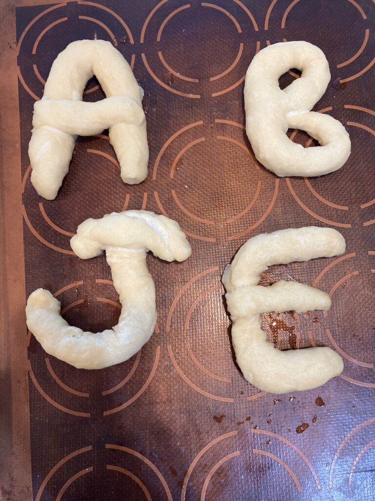 pretzel letter dough