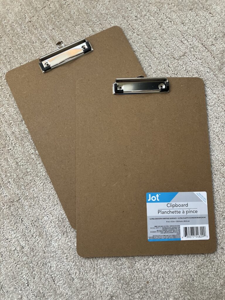 clipboards, dollar tree